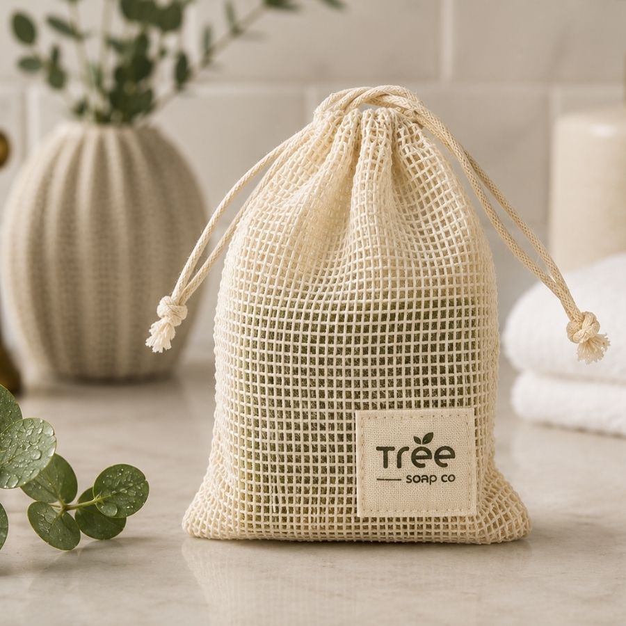 Cotton Mesh Soap Bag